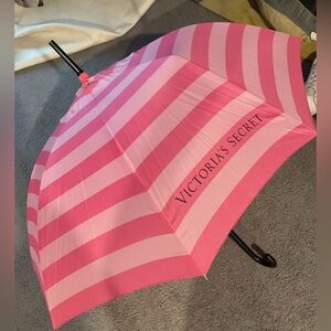NWOT Victoria's Secret Vintage Pink Striped Hook Umbrella Y2K Casual 90’s Gift